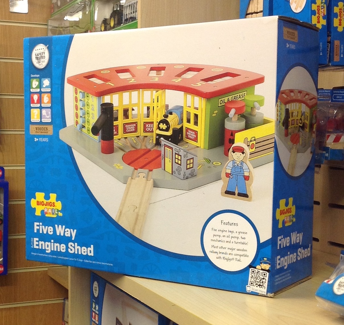 Bigjigs 5 shop way engine shed